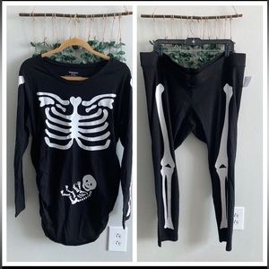 Motherhood Maternity Skeleton Halloween 2 Piece Set NWT -XL